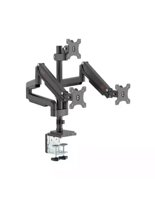 Gameon Go-5367 Triple Monitor Arm, Stand And Mount For Gaming And Office Use, 17" - 30", Each Arm Up To 6 Kg