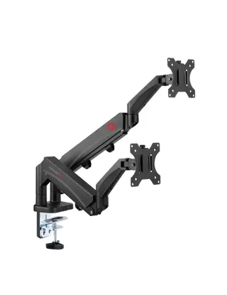 Gameon Go-5350 Dual Monitor Arm, Stand And Mount For Gaming And Office Use, 17" - 32", Each Arm Up To 9 Kg