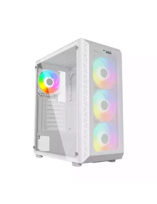 Twisted Minds Apex-03 Mid Tower, 3*120mm Argb Fan Gaming Case - White