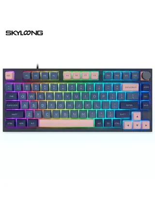 Skyloong Gk75 Wired - Blue-pink (Mechanical & Hot-swappable Knob) Gaming Keyboard (Switch Brown)