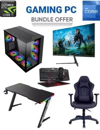Xigamatek Intel Core I7 12th Gen Gaming Pc With Monitor / Desk / Chair And Gaming Kit Bundle Offer