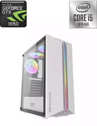 Darkflash Dk151 Intel Core I5-10th Gen Gtx 1650 Gaming Pc - White