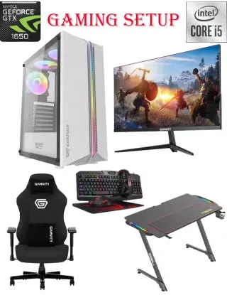 Darkflash Dk151 Intel Core I5-10th Gen Gaming Pc With Monitor / Desk / Chair And Gaming Kit Bundle Offer