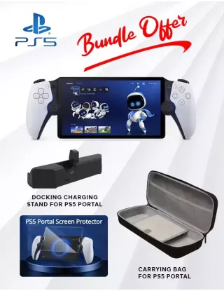 Playstation Portal Remote Player With Storage Bag / Charging Stand / Screen Protector Bundle
