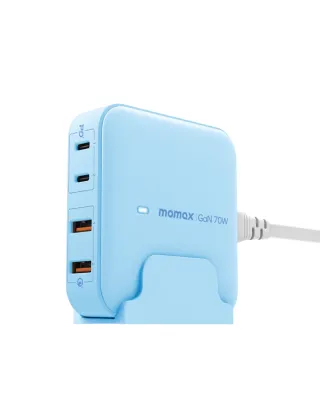 Momax Oneplug 4-port Gan Desktop Charger (70w) - Blue