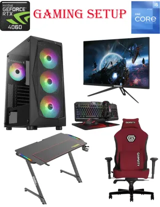 Aerocool Intel Core I5-12th Gen Gaming Pc With Monitor / Desk / Chair And Gaming Kit Bundle Offer