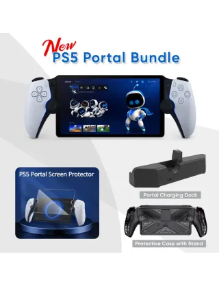 Playstation Portal Remote Player With Case With Stand / Charging Stand / Screen Protector Bundle