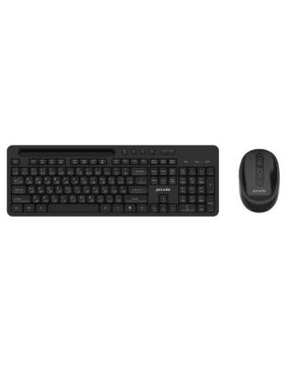 Porodo Wireless 2.4g+bt Keyboard With Pen/phone Tray And Mouse - Black