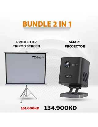 Havit Pj218 Pro Smart Projector With Projector Tripod Screen 72-inch Bundle Offer