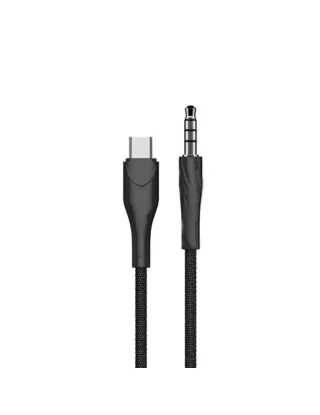 Powero+ Stereo Link Premium Braided Cable 3.5mm To Type-c 1m - Black