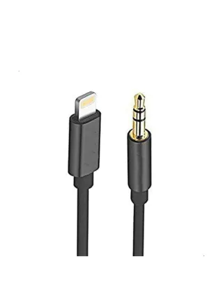 Powero+ Stereo Link Premium Braided Cable 3.5mm To Lightning 1m - Black