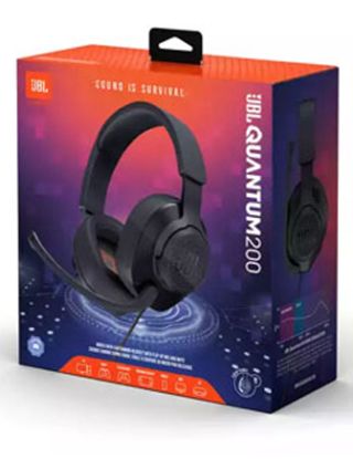 JBL Quantum 200 Wired over-ear gaming headset with flip-up mic - Black