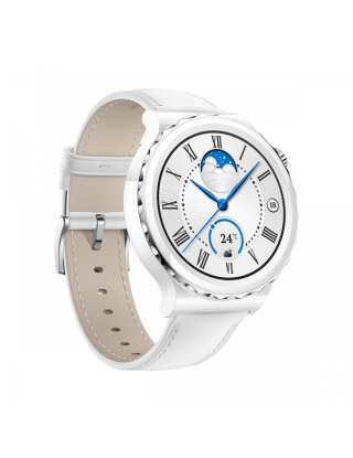 ساعة HUAWEI WATCH GT3 PRO -B19V الذكية  حزام جلد اللون الابيض حجم  43 ملم