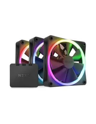 NZXT F120 RGB Triple Pack 3 x 120mm RGB Case Fans & Controller - Black