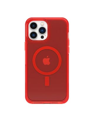 جراب SYMMETRY لهاتف ايفون 13 برو من شركة اوتر بوكس متوافق مع الماج سيف اللون الأحمر