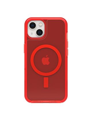 جراب SYMMETRY لهاتف ايفون 13 من شركة اوتر بوكس متوافق مع الماج سيف اللون الشفاف الأحمر