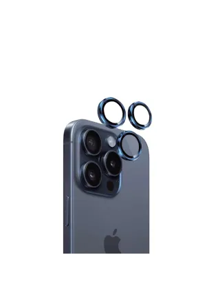 Eltoro Individual Ar Metal Rings Camera Lens Protector For Iphone 15 Pro/15 Pro Max - Blue