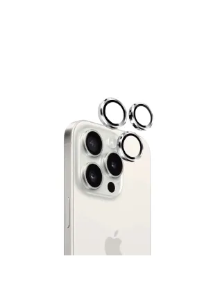 Eltoro Individual Ar Metal Rings Camera Lens Protector For Iphone 15 Pro/15 Pro Max - White