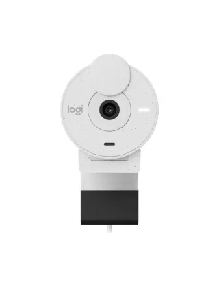 كاميرا ويب BRIO 300 من شركة لوجيتيك بدقة FULL HD باللون الأبيض