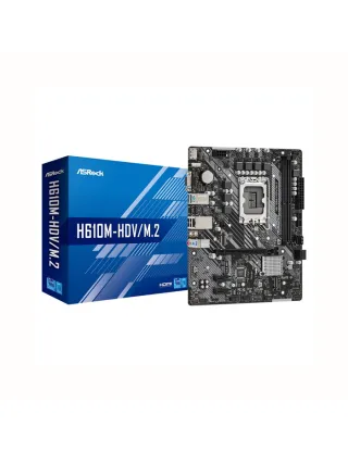 Asrock H610M-HDV/M.2 Intel H610 LGA 1700 Micro ATX DDR4 Motherboard