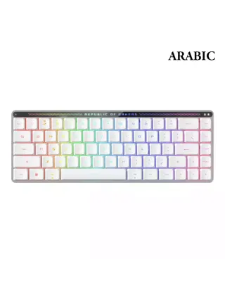 Rog Falchion Rx Low Profile 65% Compact Wireless Gaming Keyboard With Rog Rx Red Low-profile Optical Switches, Tri-mode Connection - White