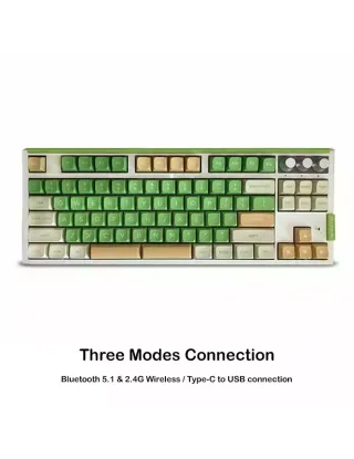 لوحة مفاتيح للألعاب SKYLOONG GK87  كيبورد MECHANICAL ذات ثلاثة أوضاع مايك جرين سويتش باللون البني