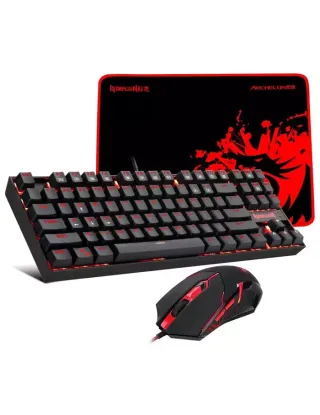 Redragon K552-ba 3 In 1 Gaming Kit (K552 Kumara Mechanical Gaming Keyboard + M601 Gaming Mouse + P001 Archelon Gaming Mouse Pad)