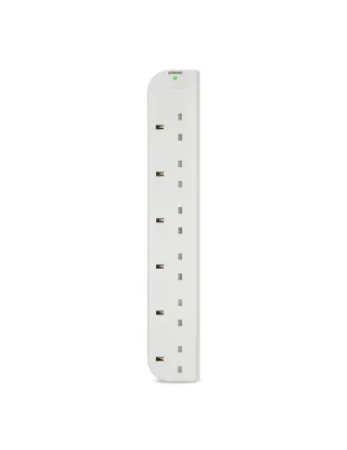 Belkin 6 Sockets Surge Protected Extension - 1m Cable - White
