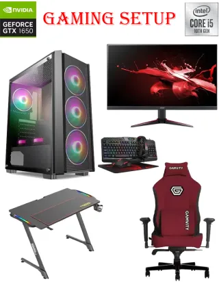 Sharx Intel Core I5 - 10th Gen Gaming Pc With Monitor / Table / Chair / Gaming Kit Bundle Offer