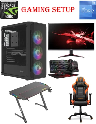Gpro Fury Intel Core I5-12th Gen Gaming Pc With Monitor / Table / Chair / Gaming Kit Bundle Offer
