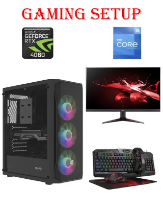 Gpro Fury Intel Core I5-12th Gen Gaming Pc With Monitor And Gaming Kit Bundle Offer