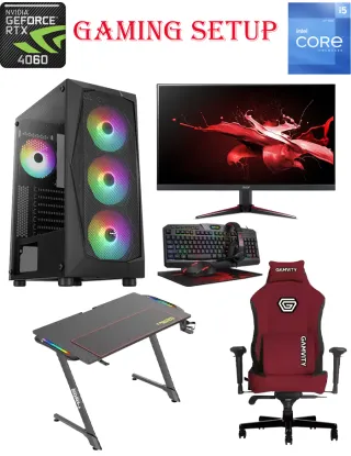 Aerocool Intel Core I5-12th Gen Gaming Pc With Monitor / Desk / Chair And Gaming Kit Bundle Offer