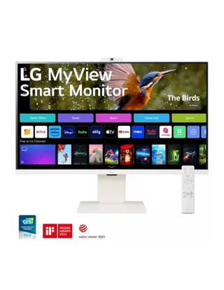 Lg 32-inch 4k Uhd Ips Myview Smart Monitor With Webos And Built-in Fhd Webcam - White
