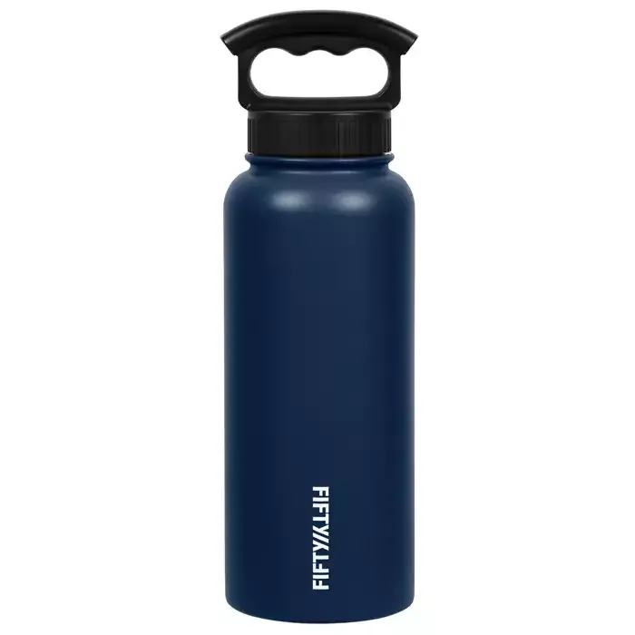 Shop Fifty Fifty Vacuum Insulated Bottle 3 Finger Lid 1l - Navy at the ...